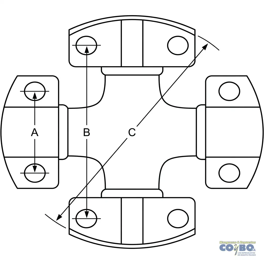 UNION BARRA A=2-13/16 B=6-5/8 C=8.38" US